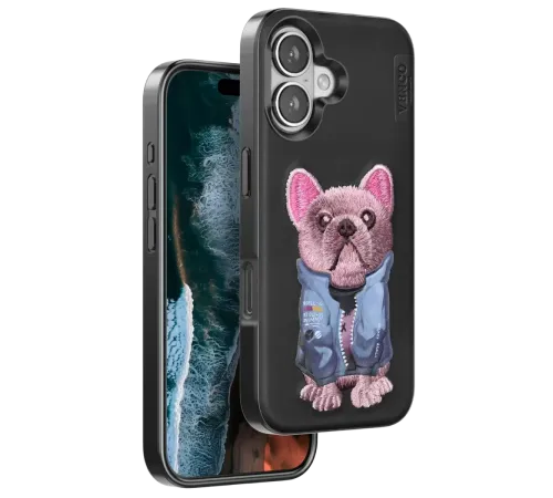Apple iPhone 16 Cute Desenli Kapak - Siyah