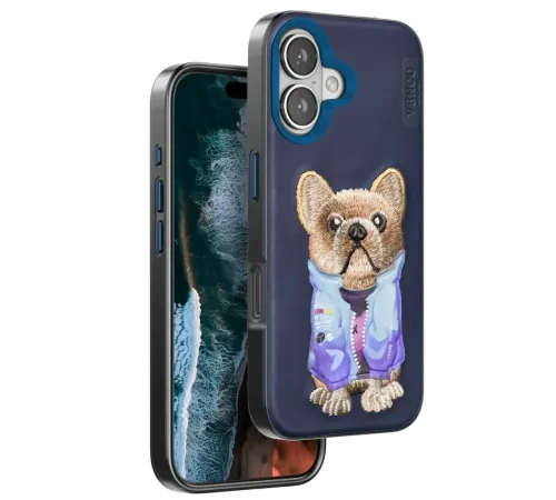 Apple iPhone 16 Cute Desenli Kapak - Lacivert