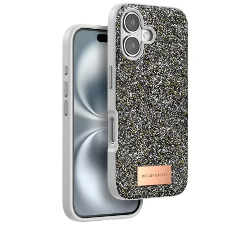 Apple iPhone 16 Bright Simli Kapak - Gümüş