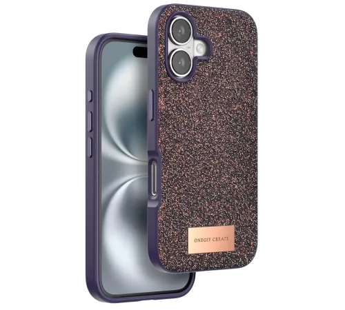 Apple iPhone 16 Bright Simli Kapak - Derin Mor