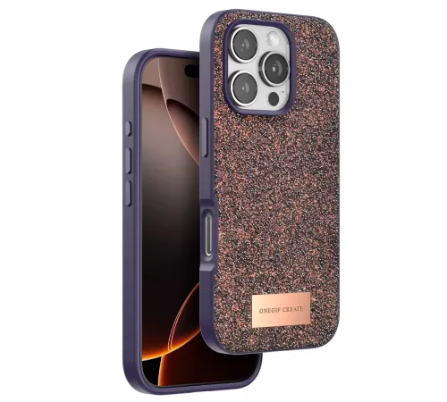 Apple iPhone 16 Pro Max Bright Simli Kapak - Derin Mor