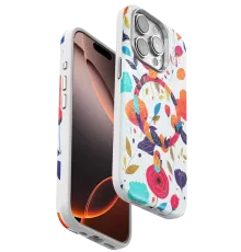 Apple iPhone 14 Pro Flower Series Magsafe Kapak - Beyaz