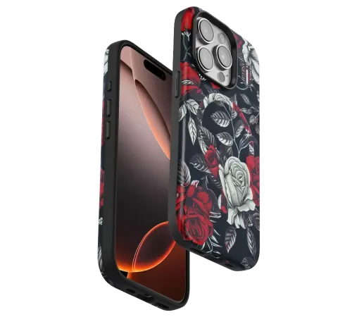 Apple iPhone 14 Pro Max Flower Series Magsafe Kapak - Siyah