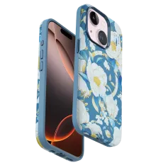 Apple iPhone 15 Plus Flower Series Magsafe Kapak - Mavi