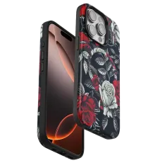 Apple iPhone 15 Pro Flower Series Magsafe Kapak - Siyah