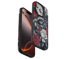 Apple iPhone 15 Pro Max Flower Series Magsafe Kapak - Siyah