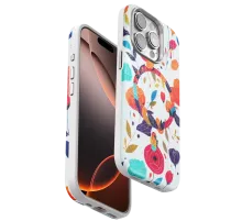Apple iPhone 15 Pro Max Flower Series Magsafe Kapak - Beyaz