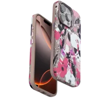 Apple iPhone 15 Pro Max Flower Series Magsafe Kapak - Pembe
