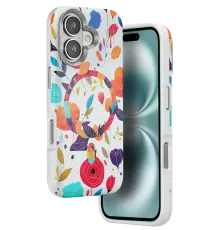 Apple iPhone 16 Flower Series Magsafe Kapak - Beyaz