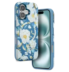 Apple iPhone 16 Flower Series Magsafe Kapak - Mavi