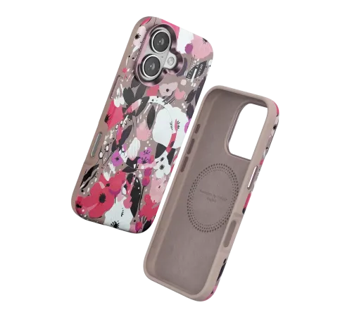 Apple iPhone 16 Flower Series Magsafe Kapak - Pembe