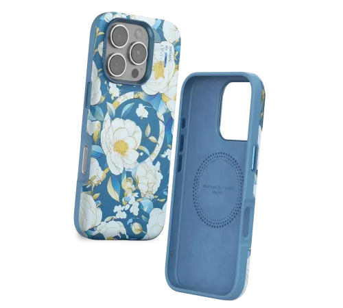 Apple iPhone 16 Pro Flower Series Magsafe Kapak - Mavi