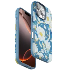 Apple iPhone 16 Pro Flower Series Magsafe Kapak - Mavi