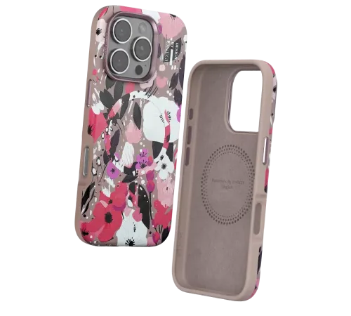 Apple iPhone 16 Pro Flower Series Magsafe Kapak - Pembe
