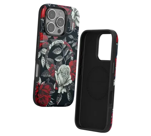 Apple iPhone 16 Pro Max Flower Series Magsafe Kapak - Siyah