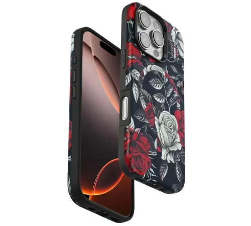 Apple iPhone 16 Pro Max Flower Series Magsafe Kapak - Siyah