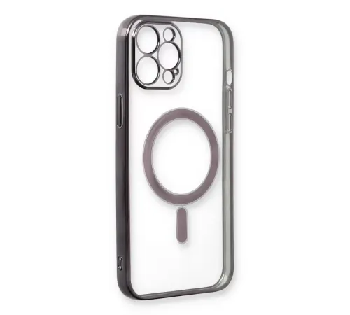 Apple iPhone 12 Pro Kılıf Magneticsafe Lazer Silikon - Siyah