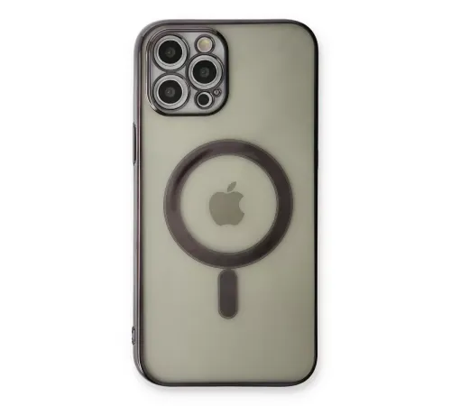 Apple iPhone 12 Pro Kılıf Magneticsafe Lazer Silikon - Siyah
