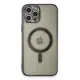 Apple iPhone 12 Pro Kılıf Magneticsafe Lazer Silikon - Siyah