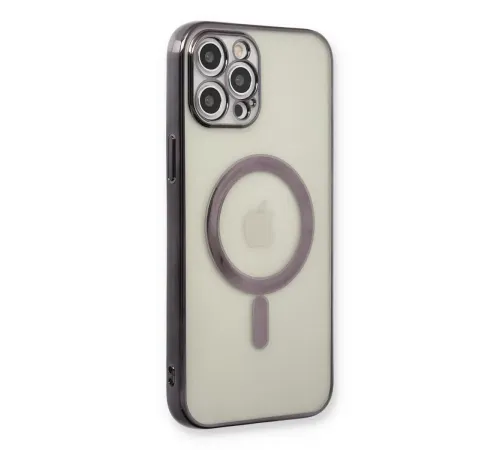 Apple iPhone 12 Pro Kılıf Magneticsafe Lazer Silikon - Siyah