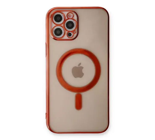 Apple iPhone 12 Pro Kılıf Magneticsafe Lazer Silikon - Kırmızı