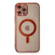 Apple iPhone 12 Pro Kılıf Magneticsafe Lazer Silikon - Kırmızı