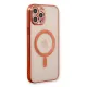 Apple iPhone 12 Pro Kılıf Magneticsafe Lazer Silikon - Kırmızı