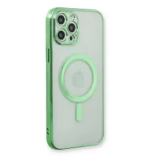Apple iPhone 12 Pro Kılıf Magneticsafe Lazer Silikon - Haki Yeşil