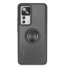 Xiaomi Mi 12T Pro Kılıf Montreal Yüzüklü Silikon Kapak - Siyah