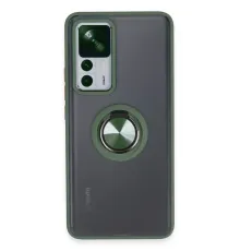 Xiaomi Mi 12T Pro Kılıf Montreal Yüzüklü Silikon Kapak - Yeşil