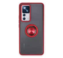 Xiaomi Mi 12T Pro Kılıf Montreal Yüzüklü Silikon Kapak - Kırmızı