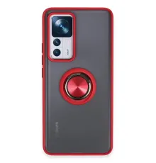 Xiaomi Mi 12T Pro Kılıf Montreal Yüzüklü Silikon Kapak - Kırmızı