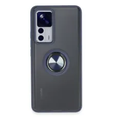 Xiaomi Mi 12T Pro Kılıf Montreal Yüzüklü Silikon Kapak - Lacivert