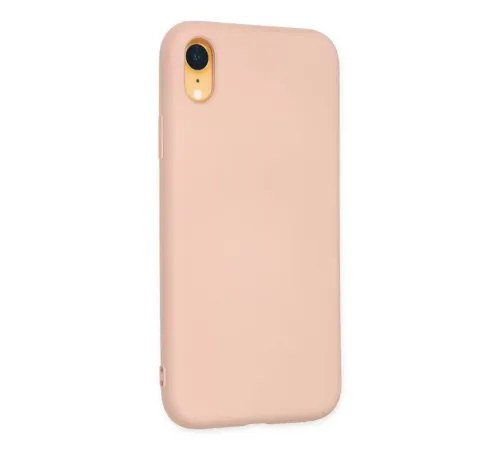 Apple iPhone XR Kılıf Nano içi Kadife Silikon - Pudra