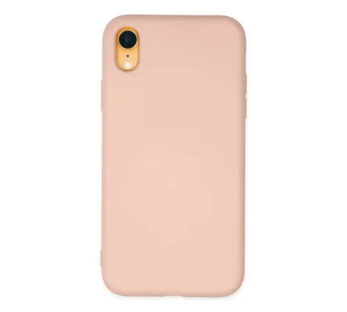 Apple iPhone XR Kılıf Nano içi Kadife Silikon - Pudra