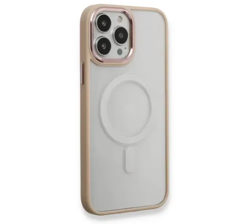 Apple iPhone 13 Pro Kılıf Room Magneticsafe Silikon - Pudra