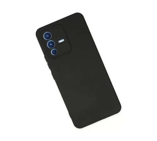 Vivo V23 5G Kılıf Nano içi Kadife Silikon - Siyah