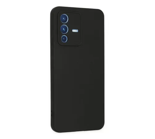 Vivo V23 5G Kılıf Nano içi Kadife Silikon - Siyah