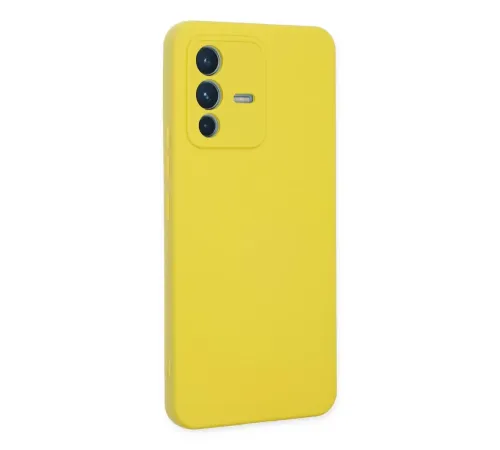 Vivo V23 5G Kılıf Nano içi Kadife Silikon - Sarı