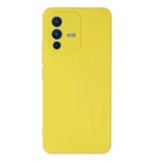 Vivo V23 5G Kılıf Nano içi Kadife Silikon - Sarı