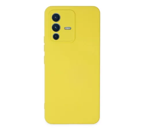 Vivo V23 5G Kılıf Nano içi Kadife Silikon - Sarı