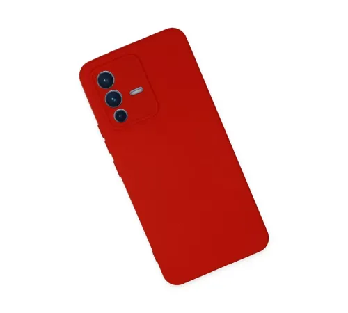 Vivo V23 5G Kılıf Nano içi Kadife Silikon - Kırmızı
