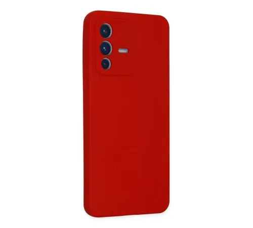 Vivo V23 5G Kılıf Nano içi Kadife Silikon - Kırmızı