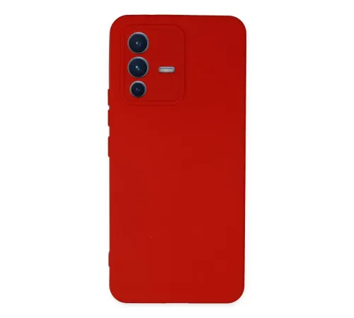 Vivo V23 5G Kılıf Nano içi Kadife Silikon - Kırmızı