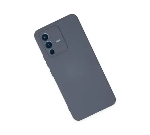 Vivo V23 5G Kılıf Nano içi Kadife Silikon - Gri