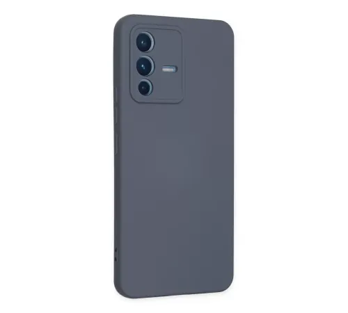 Vivo V23 5G Kılıf Nano içi Kadife Silikon - Gri