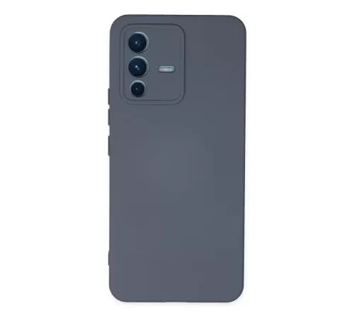 Vivo V23 5G Kılıf Nano içi Kadife Silikon - Gri