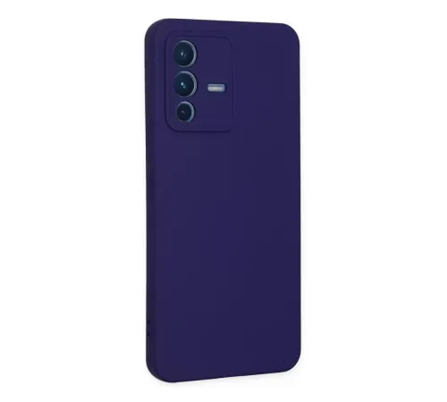 Vivo V23 5G Kılıf Nano içi Kadife Silikon - Mor