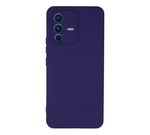 Vivo V23 5G Kılıf Nano içi Kadife Silikon - Mor
