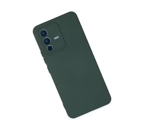 Vivo V23 5G Kılıf Nano içi Kadife Silikon - Koyu Yeşil